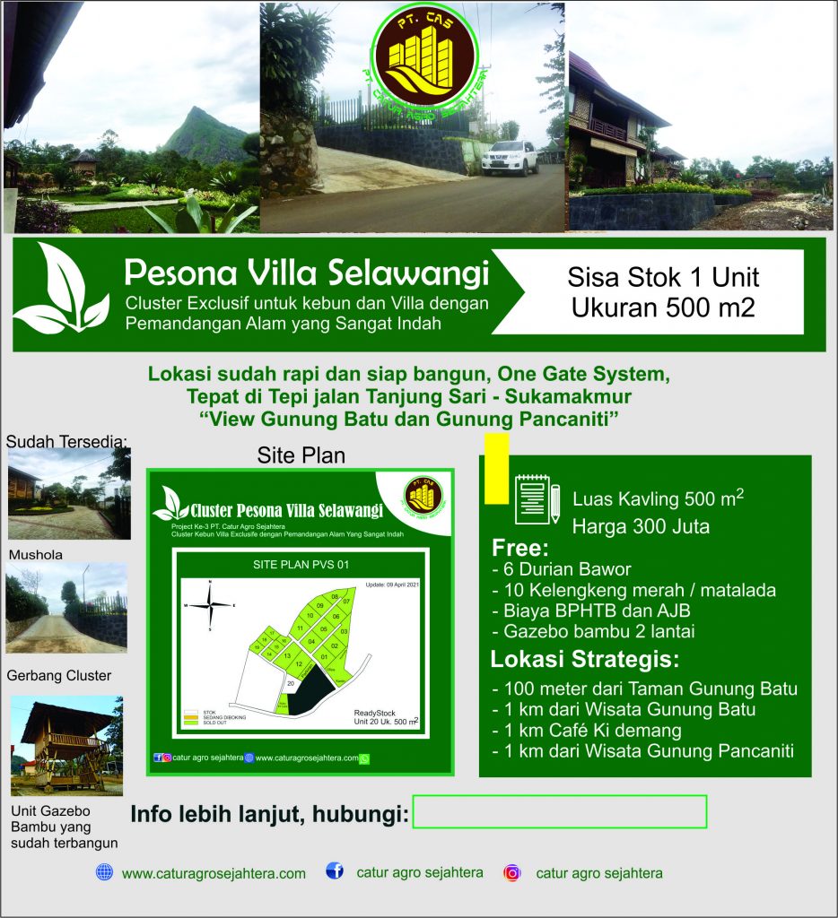 brosur kebun durian pesona villa selawangi