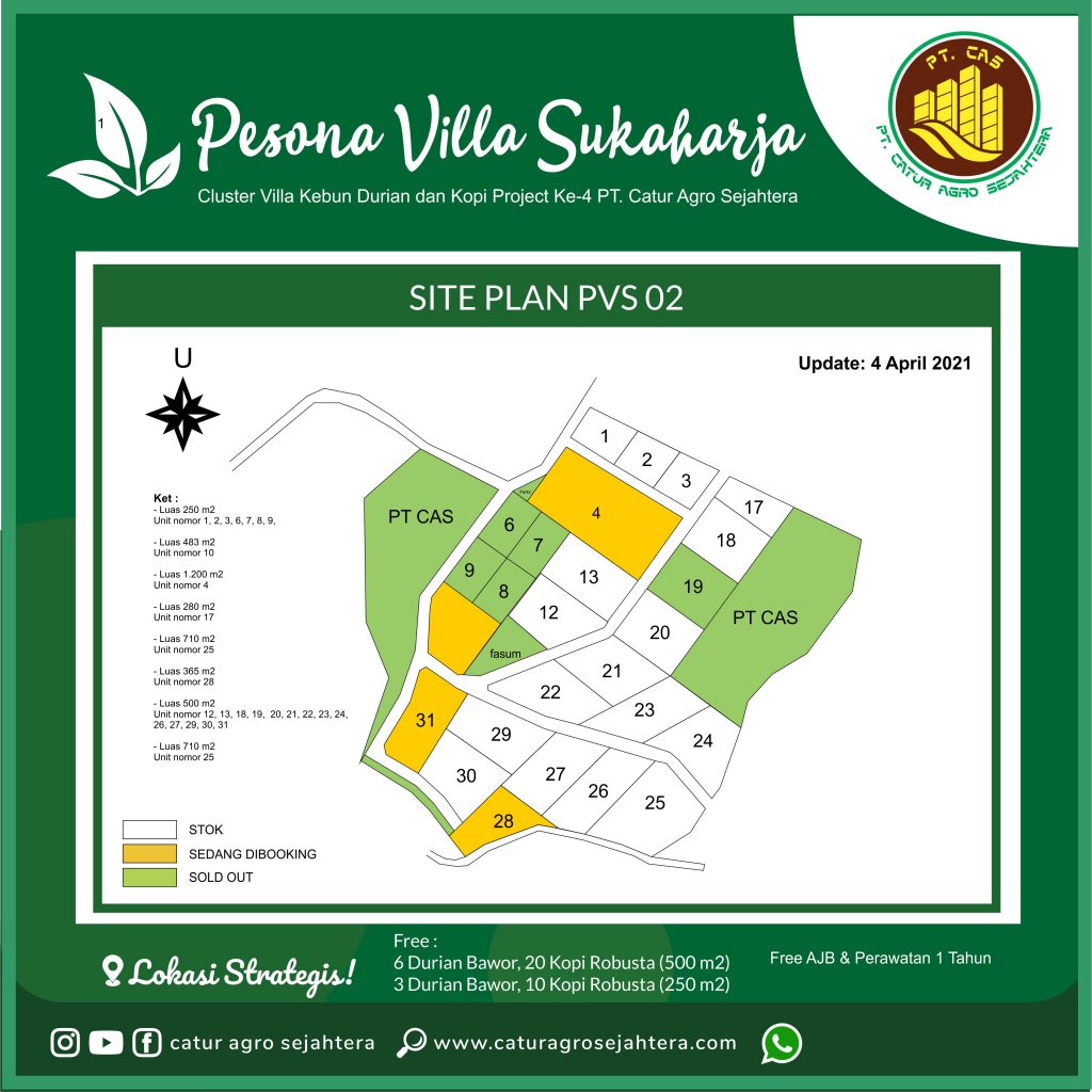 siteplan pesona villa sukaharja 7 april 2021
